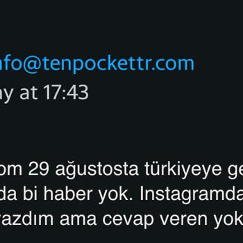 Tenpocket Ten Pocket Kargo Hakkında Bilgi Vermiyor. 15 Gündür Gelmedi
