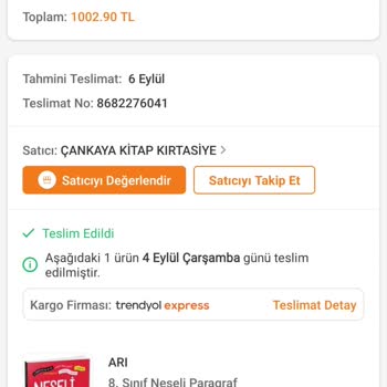 Trendyol Yanlış Gönderilen Çalışma Kitabı Ve İlgisiz Müşteri Hizmetleri