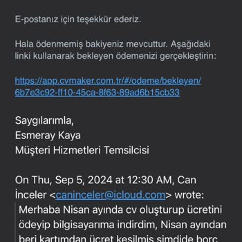 CV Maker Tarafıma Borç Çıkarıyor