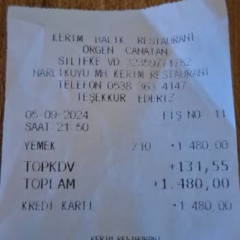 Kerim Restaurant (Narlıkuyu) Yüksek Fiyatlar Ve Beklenmedik Ücretler
