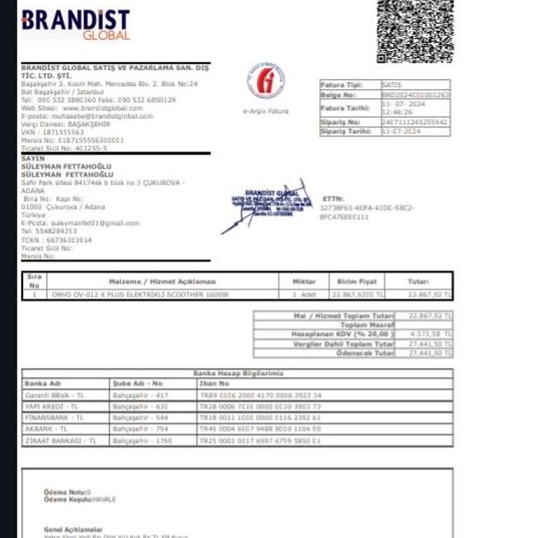 Onvo Ov-012 X Plus 1600 W Elektrikli Scooter