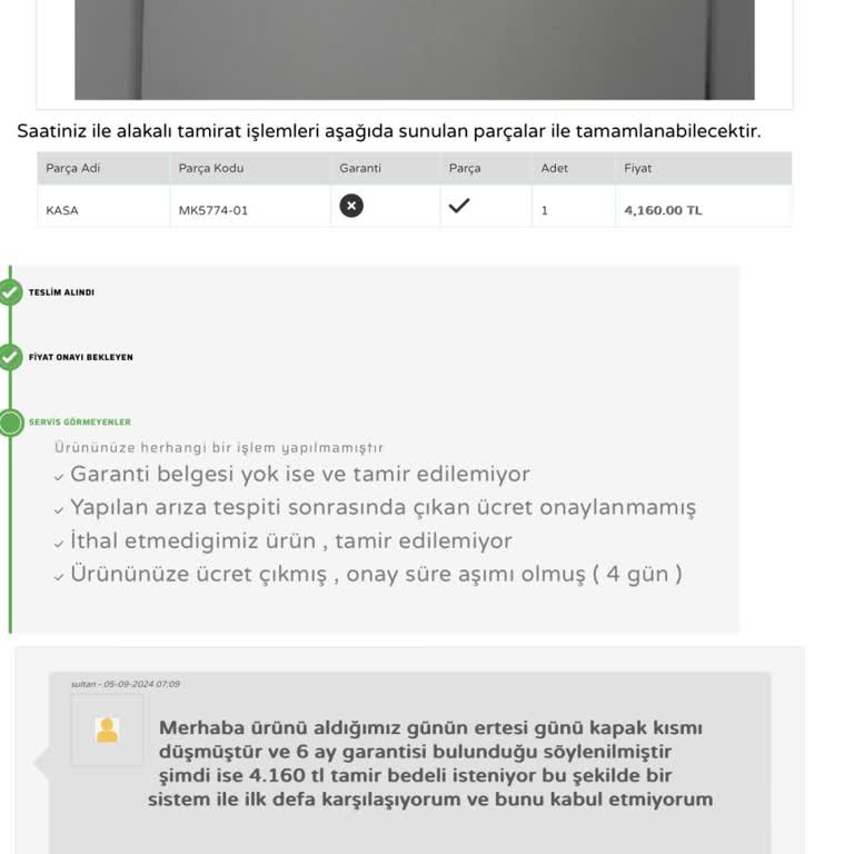 Saat & Saat Sattığı Ürünün Arkasında Durmuyor