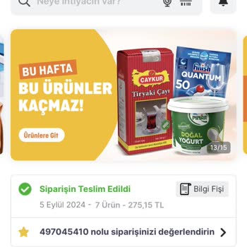 Migros Hemen'de 2siparişim De Teslim Edildi Görünüyor Fakat Edilmedi