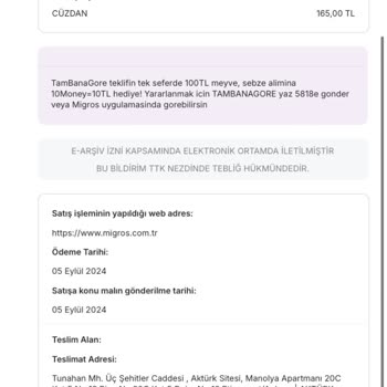 Migros Hemen'de 2siparişim De Teslim Edildi Görünüyor Fakat Edilmedi