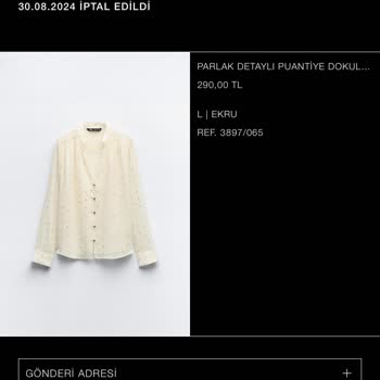 Zara Siparişimi İptal Etti Ve Paramı İade Etmedi