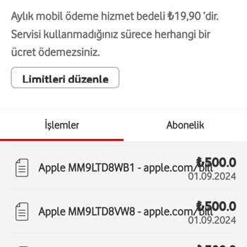iPhone Apple Üzerinden Faturama Kesilen 2836 TL