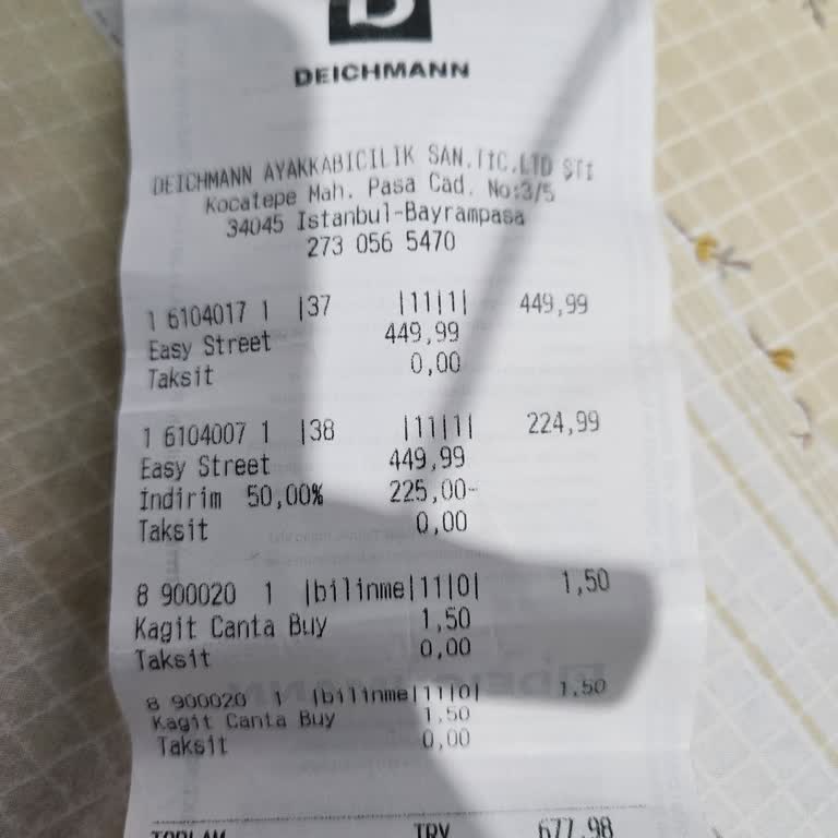 Deichmann Magazinin İstedi Fazla Ücret Lütfen İlgilenin