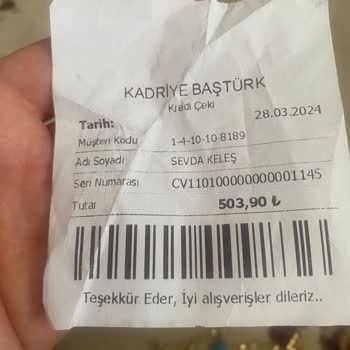 Kadriye Baştürk Defolu Ürün Satıldı Paramıda İade Etmediler.