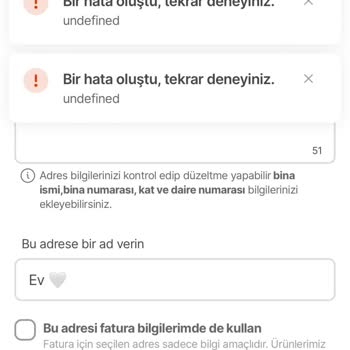 Hepsiburada Uygulamasında Adres Ve Sipariş Sorunu