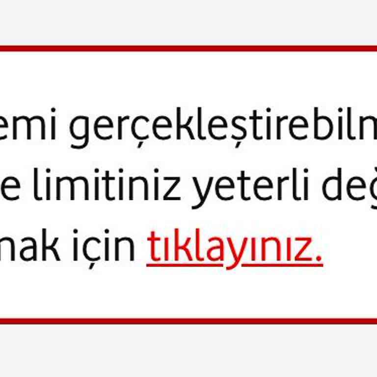 Mobil Ödeme Limiti Sorunu ve Beklenmedik Hata Uyarısı