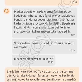 Seyhan Ekspres Trendyol GO Uygulaması Ve Market Hakkımı Çiğnedi