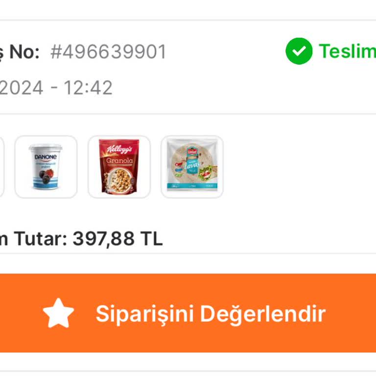Migros Sanal Market Siparişim Teslim Edilmedi Edildi Gözüküyor