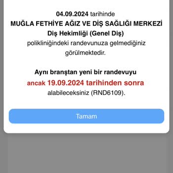 Fethiye Devlet Hastanesi Dr. Raporlu Randevu İptal Cezası Bana