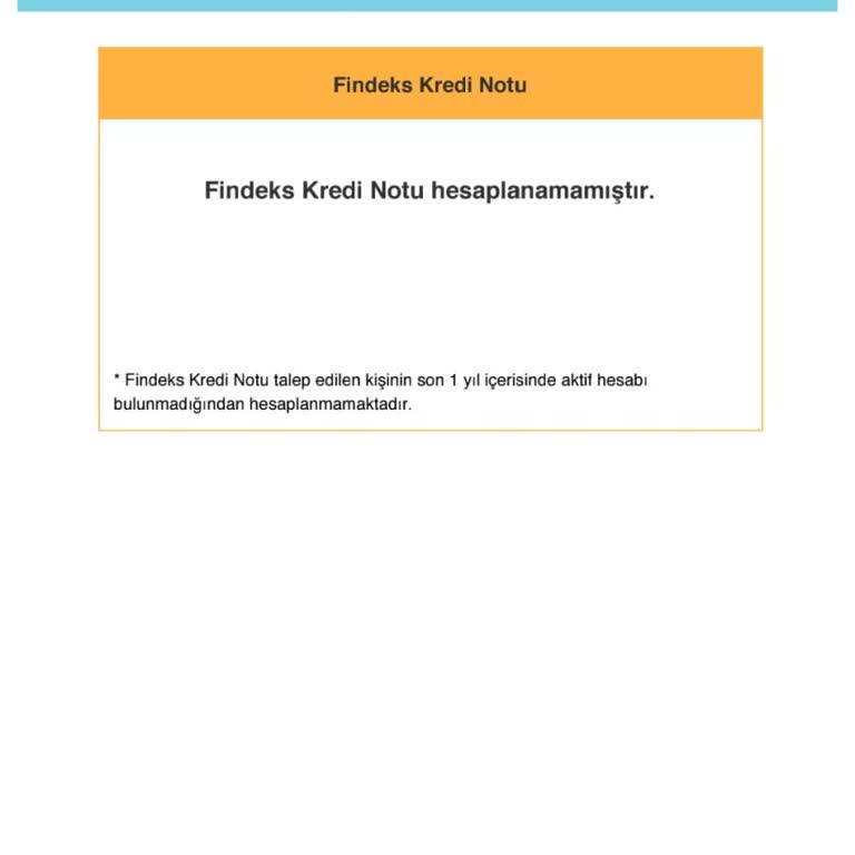 Findeks Notum Aktif Değil