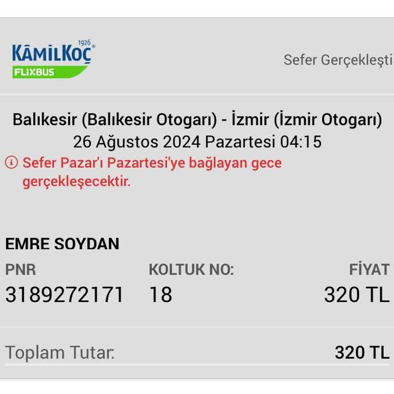 Kamil Koç Haber Vermeden 2 Saat Rötar Yaptı Ve Para İadesi Yapmıyor!