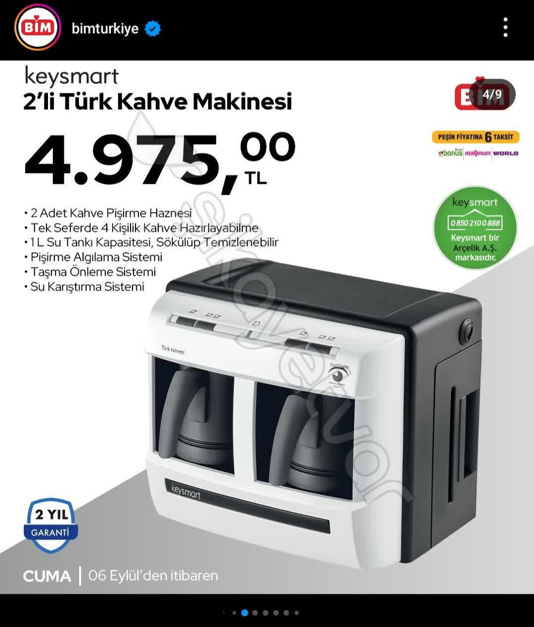 Bimkey BİM Keysmart 2 Li Türk Kahve Makinesi Olmaması. - Şikayetvar