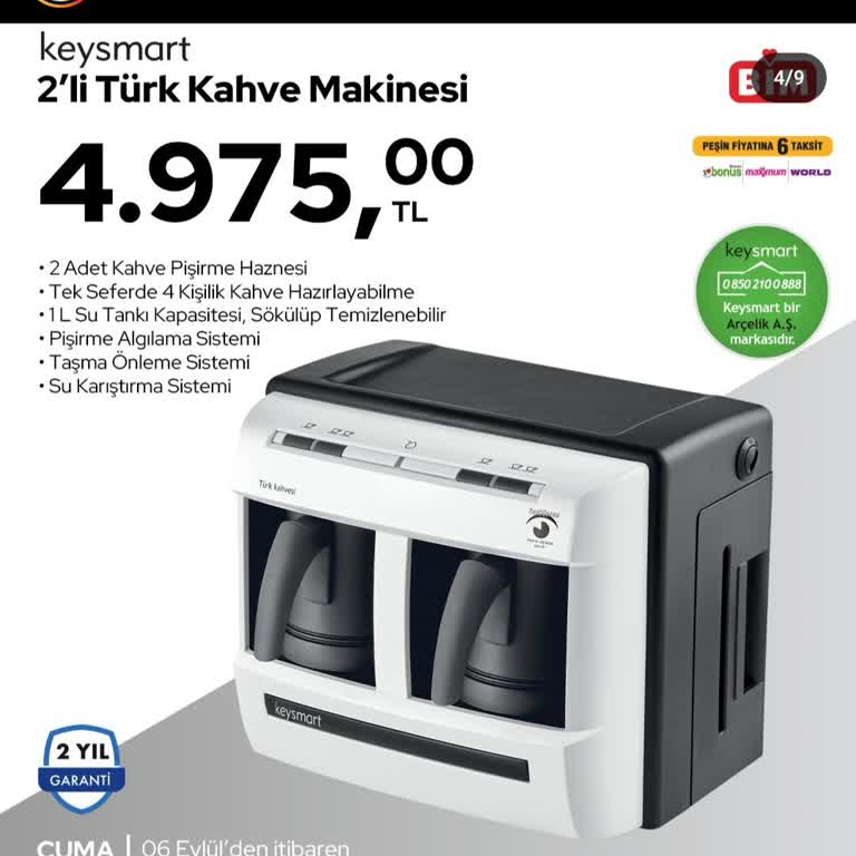 BİM Keysmart 2 Li Türk Kahve Makinesi Olmaması.