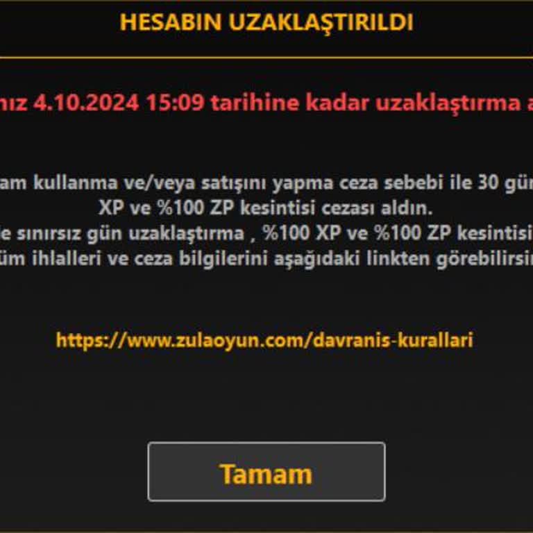 Zula Oyun Hak Etmediğim Bir Ceza Aldım, Telafisini Talep Ediyorum