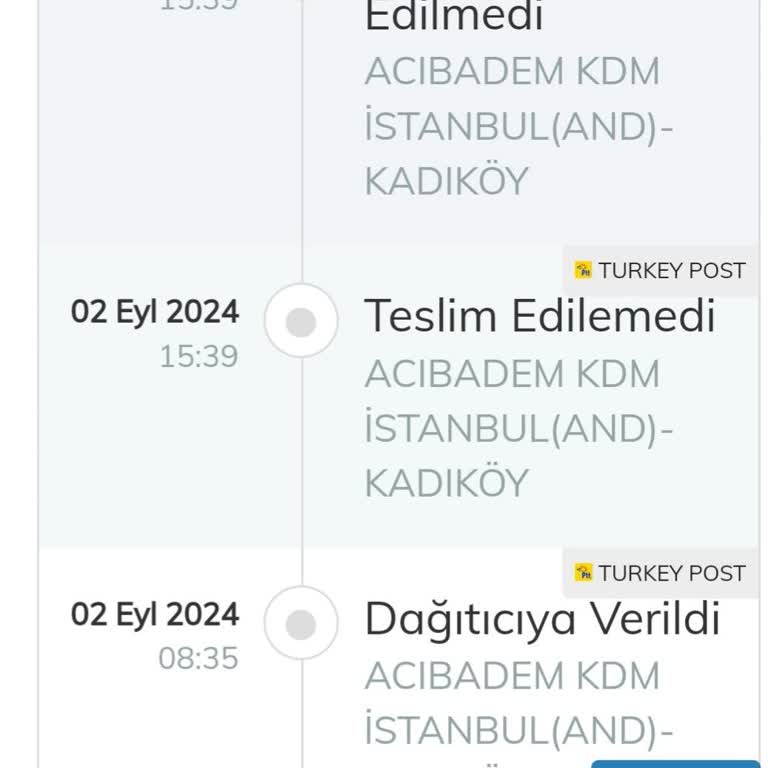 PTT Kargo Acıbadem Kargo Dağıtım Sıkıntısı