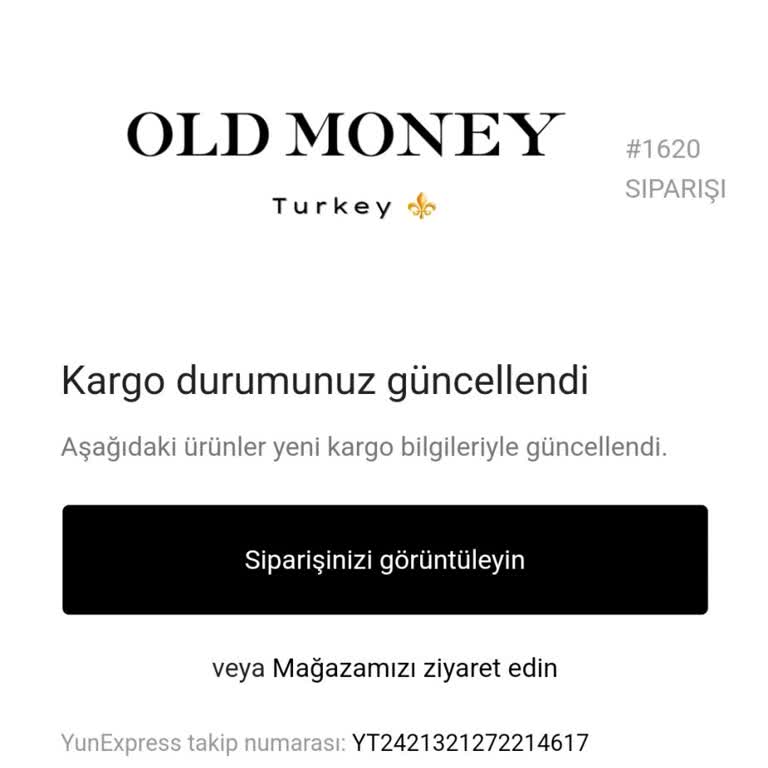 Old Money (oldmoneytr.com) Teslim Edilmeyen Ürün