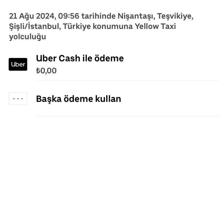 Uber Yapılan Ödemeyi Tekrar Talep Ediyor