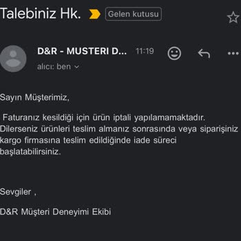 D&R 11 Gündür Siparişimi Kargolamıyor