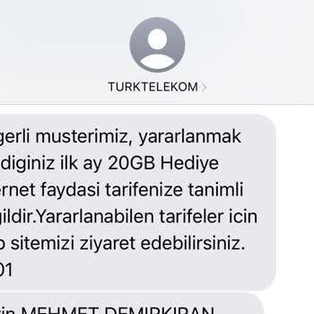 Türk Telekom Hediye İnternet Hakkımı İstiyorum