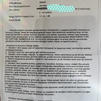 Aras Kargo Kargoda Kaybolan Paketimin Tanzimi