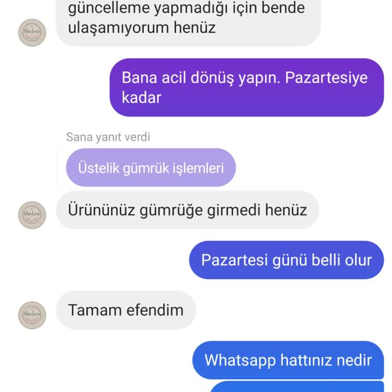 Shelove.co Kargo Yok Muhatap Yok