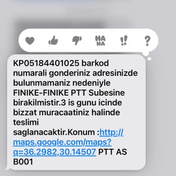 PTT Kargo Finike Şubesi Kargoyu Eve Getirmeden Şubeden Alın Diyor
