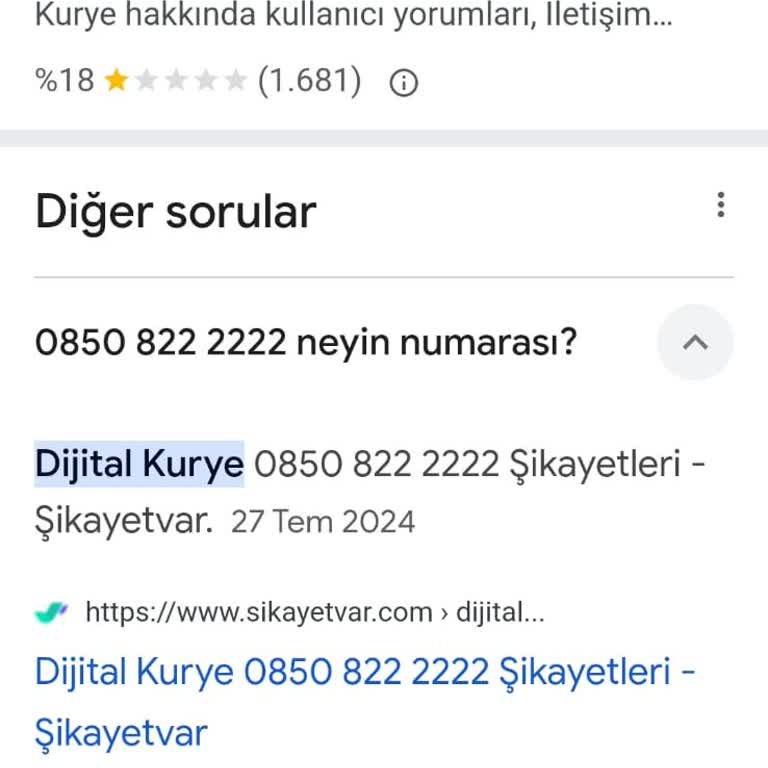 Dijital Kurye Müşteri Temsilcisine Ulaşılamıyor. Kargom Nerede