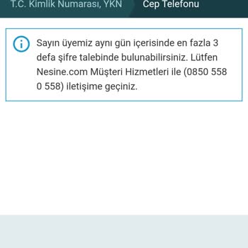 Nesine Şifre İşlemleri Sorunum