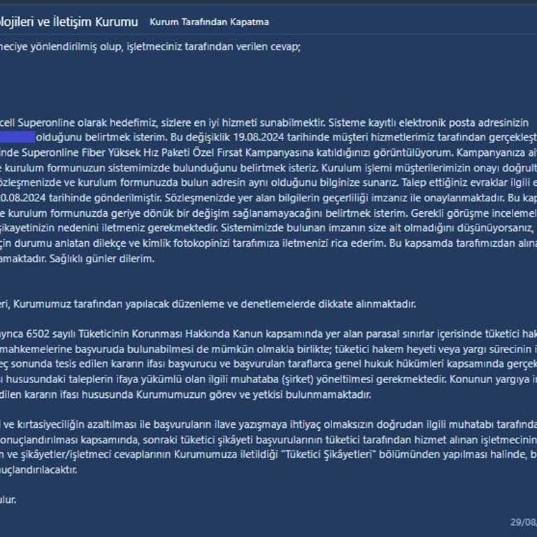 BTK Şikayetimi Yeterince Değerlendirmeden Kapattı