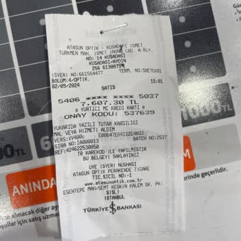 Kuşadası Atasun Optik Para İadesi Yapamıyor.