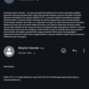 Awox Üretici Firmadan Kaynaklı Arıza Sonucu Yedek Parçanın Gönderilmemesi