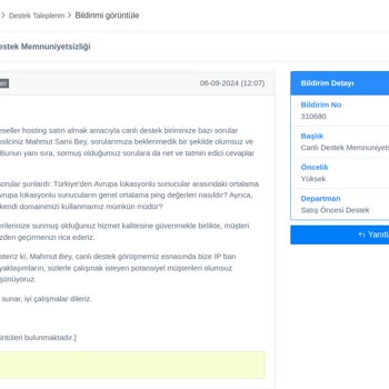 Onlinehosting.com.tr Olumsuz Canlı Destek Deneyimi Ve Hesabımın Haksız Şekilde Kapatılması