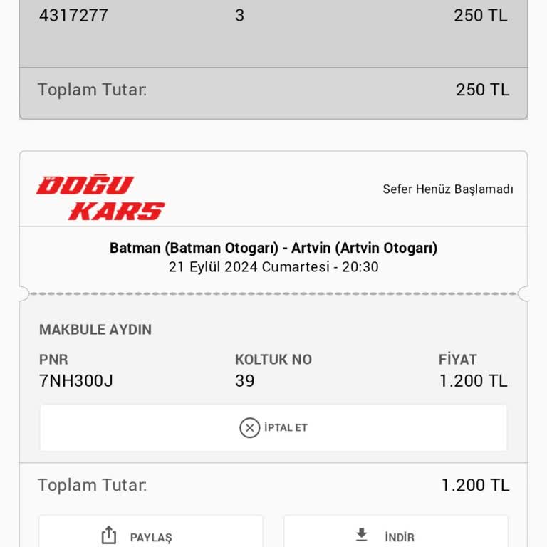 Obilet Bilet İptali Hatası