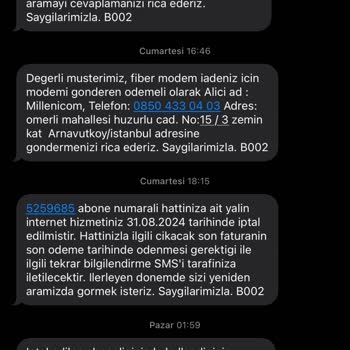 Millenicom Taahhütsüz İnternet Modem Ücreti