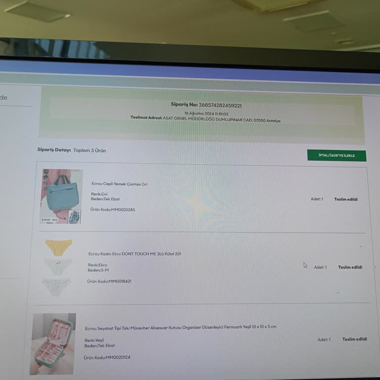 Ecrou İnternet Alışverişi Fiyaskosu