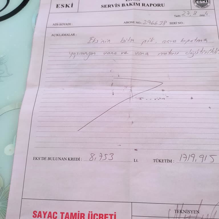 Eskişehir Büyükşehir Belediyesi Eski Su Sayaç Onarım Bedeli