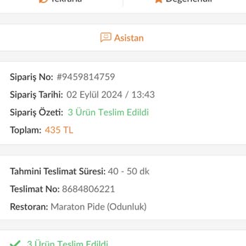 Trendyol Yemek Fatura/Fiş İbraz Edilmemesi