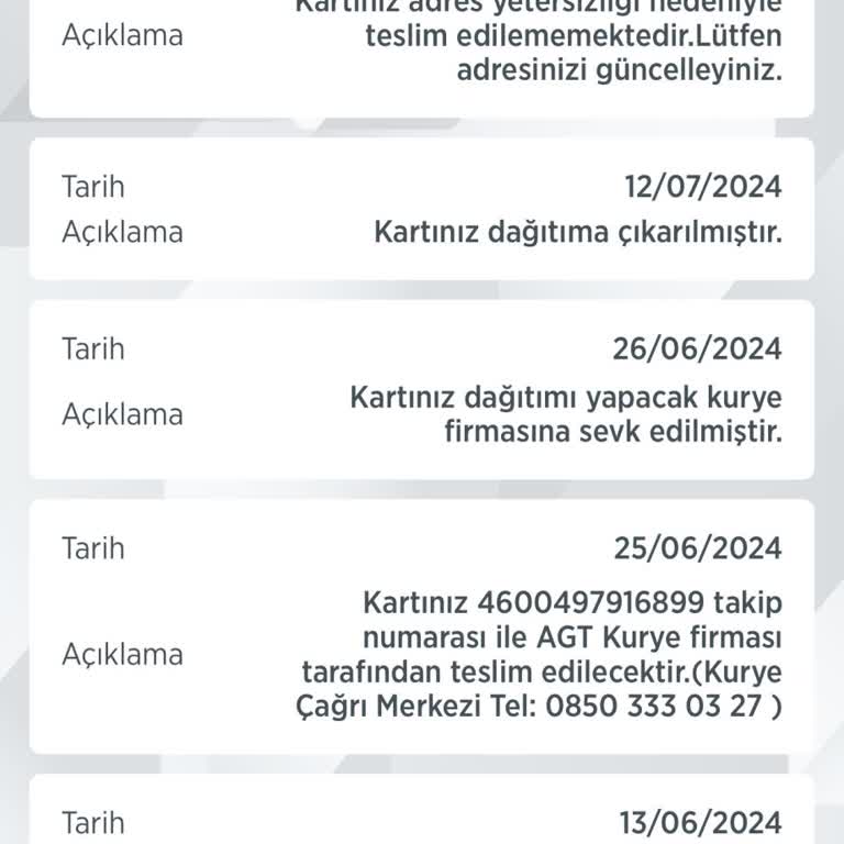 Ziraat Bankası Müşteri Hizmetleri Ve AGT Kurye Yanlış Teslimatı