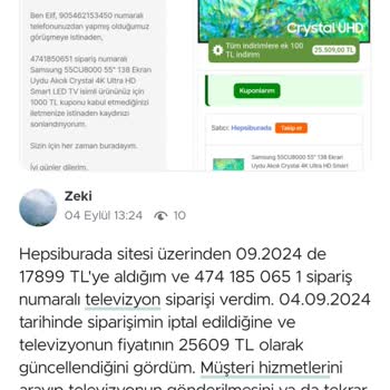 Hepsiburada Müşterilerine Çifte Standart Uyguluyor.