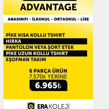 ERA Koleji Kıyafet Ücreti