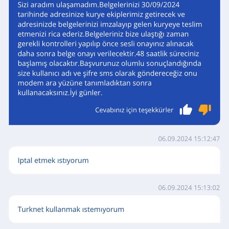 TurkNet Geçiş Sorunu Müşteri Hizmetine Bağlanamama