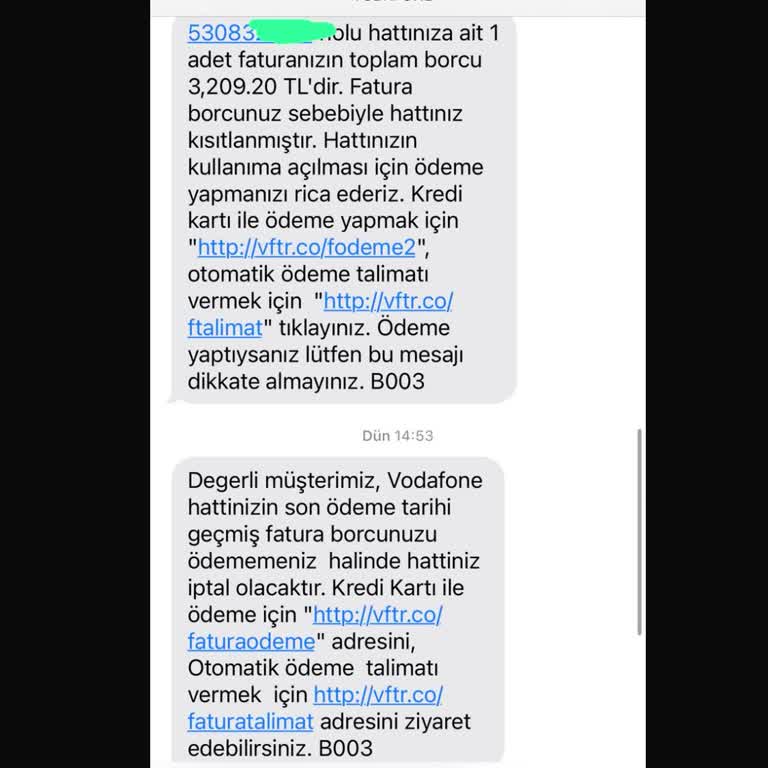 Vodafone ile Yaşadığım Fatura ve Hizmet Sorunları