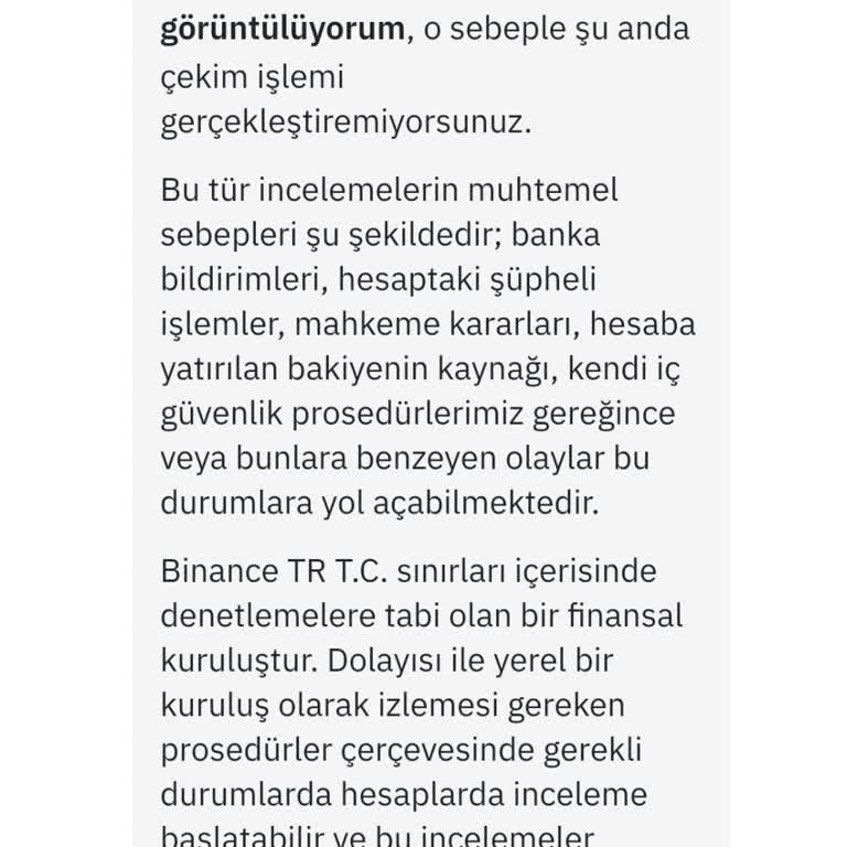 Binance TR 9 Aydır Paramı İade Etmiyor