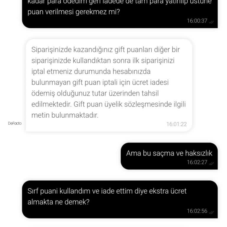 DeFacto Gift Puanda Uygulanan Haksız Prosedür