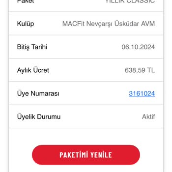 Macfit (İstanbul Anadolu) Üyelik İptali