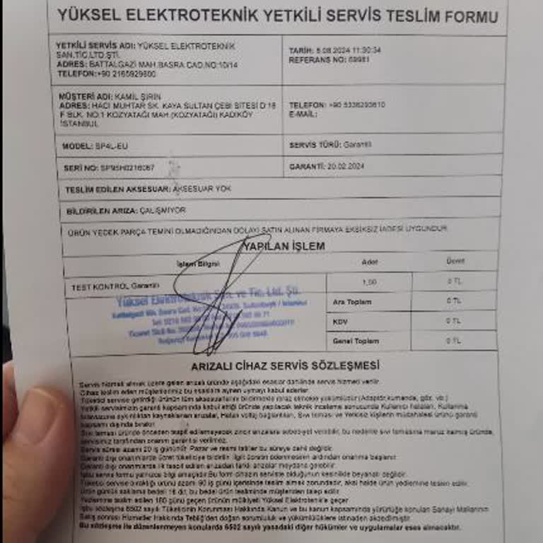 Hepsiburada Teknik Servis Formu Dikkate Alınmıyor